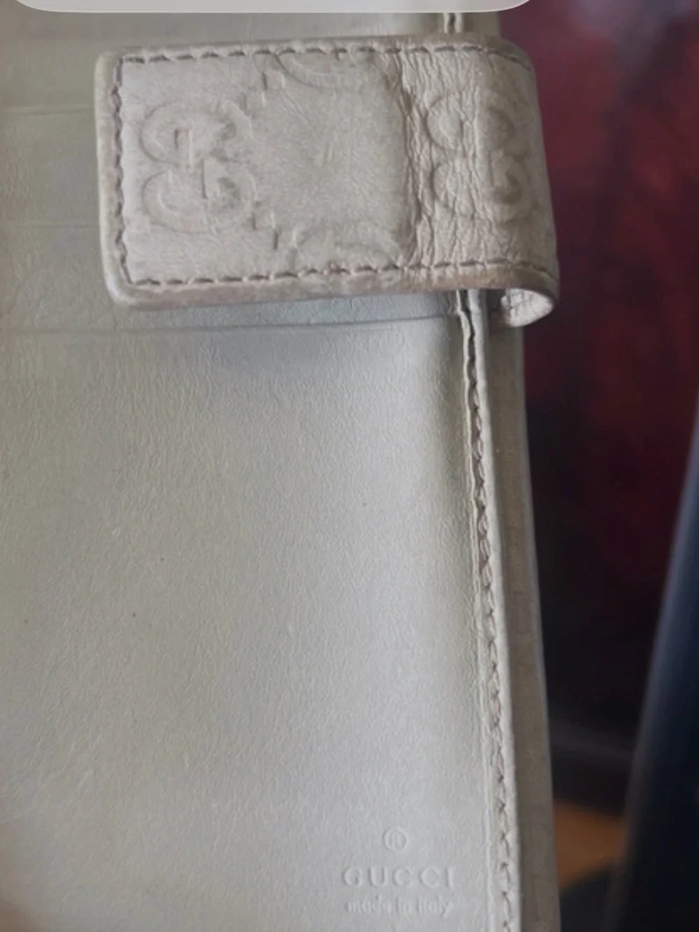 Gucci Taupe Embossed GG Leather Wallet